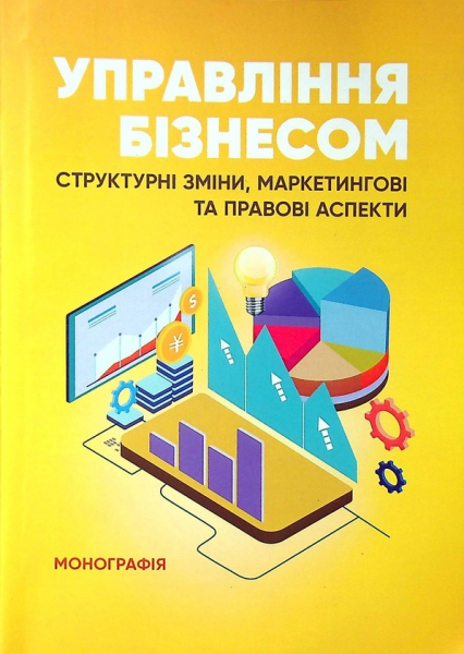 Управління бізнесом: структурні зміни, маркетингові та правові аспекти. Монографія Монографія. За ред Є. В. Мироненка. Центр учбової літератури