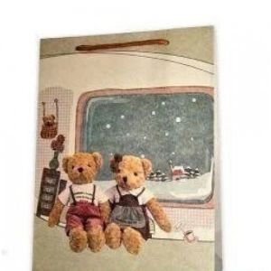 Пакет 27*21*9 Ведмежата біля телевізора/ Крафт. Артикул: 280079