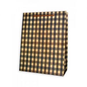 Пакет 27*21*9 Клітка коричнева / Крафт. Артикул: 280097